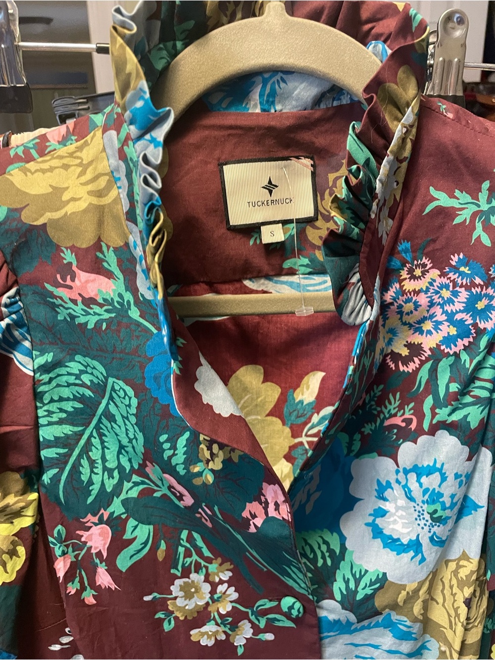 Tuckernuck Floral dress- Maroon Multi
